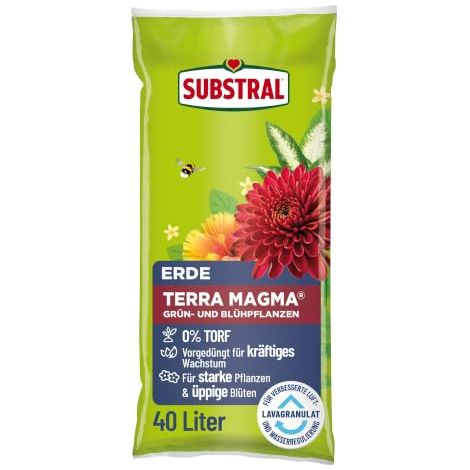 SUBSTRAL® Terra Magma® - Tierra para plantas verdes y florecientes, sin turba, 40 litros