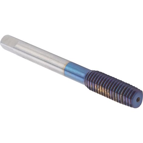 Taraud à poignée droite métrique en acier au tungstène avec revêtement nano bleu, outil de taraudage M8 (1/5)
