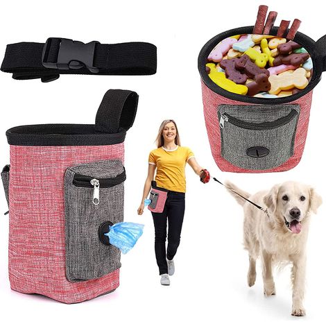 Pochette à friandises pour chien, sac à friandises pour l'éducation des chiens de toutes tailles, transporte facilement jouets, croquettes et friandises, distributeur de sacs à déjections canines inté (1/5)