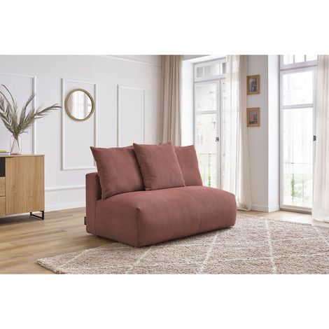BOBOCHIC - Chauffeuse 2 places sans accoudoir pour canapé modulable VOLTAIRE   Rose (1/5)