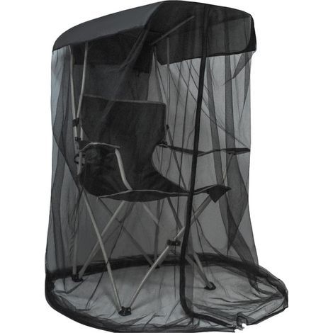 Moskitonetz für Gartenstühle, Insektenschutz, Reißverschluss, wasserdicht, UV-beständig, tragbar für Angeln, Camping, Wandern und Reisen – 82 x 89 x 160 cm, Schwarz (1/5)