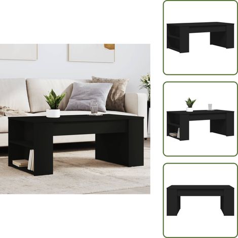 Couchtisch Schwarz 102x55x42 cm Holzwerkstoff - Eleganter Couchtisch - Schwarzer Couchtisch - Wohnzimmerstil - Holzwerkstoff Möbel - Beistelltisch (1/5)