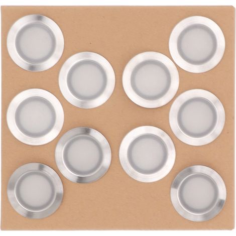 Kit de 10 spots LED encastrés pour terrasse, 0,8 W, acier inoxydable 304, étanche IP67, prise britannique 90-265 V. (1/5)