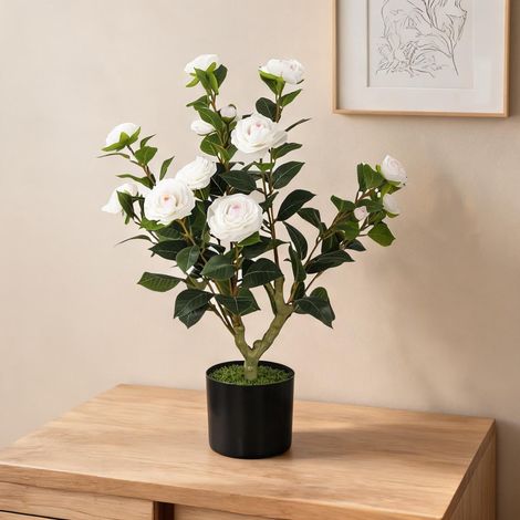 Plante artificielle branco en tecido de Seda PE 15 x 15 x 65 cm (1/5)