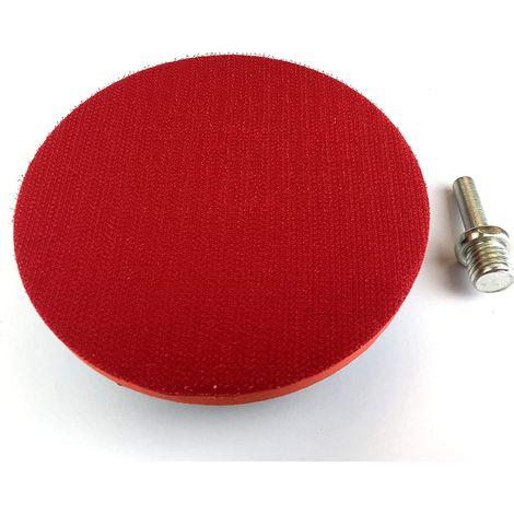 Plateau de ponçage avec fermeture auto-agrippante M10 100 mm avec mandrin pour perceuse/meuleuse d'angle (1/5)