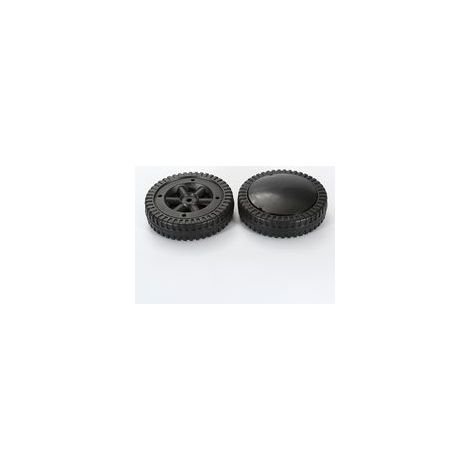 Lot de 2 roues de rechange pour barbecue de 15,2 cm, en plastique, pièces de rechange pour roues de barbecue, pièces de rechange (noir) (1/4)