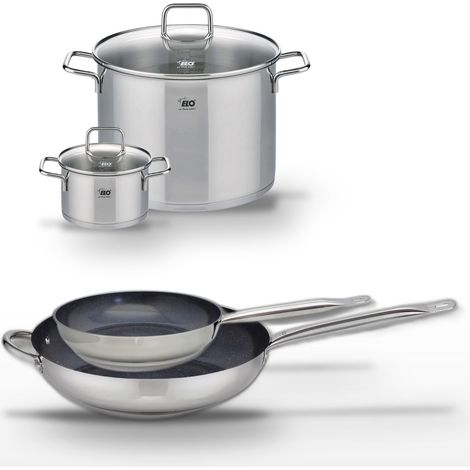 Lot 2 Poêles 24/32cm et 2 Faitouts 16/26cm Elo Profi Therm Platinum (1/5)