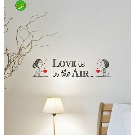 Sticker little love is in the air Crearreda adesivo murale frasi famose 15x31 cm