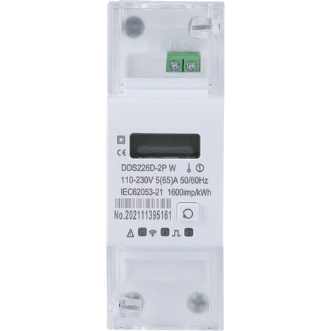 Moniteur d'énergie domestique intelligent Tuya monophasé 50/60Hz 65A Din Rail WIFI compteur d'énergie intelligent minuterie moniteur KWh mètre wattmètre Moniteur d'électricité en temps réel ( Color : (1/5)
