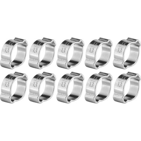 10 Stück verstellbare Schlauchschellen aus Edelstahl (11-13 mm)