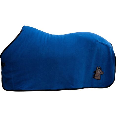 55 cm, blu: Coperta in pile modello Mia per pony Shetland con stampa cavallino