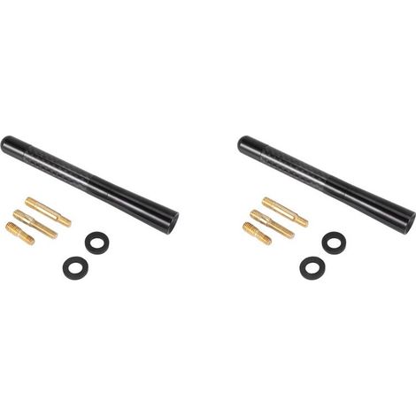 2 antenas universales de 5 pulgadas (120 mm) de fibra de carbono negra para impresora, cortas, para radio de coche AM/FM + adaptador