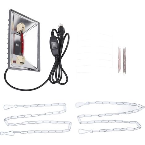 Chauffage de poulailler à température réglable, lampe chauffante avec abat-jour et chaînes suspendues pour volaille, caneton, porcelet, 250w (1/5)