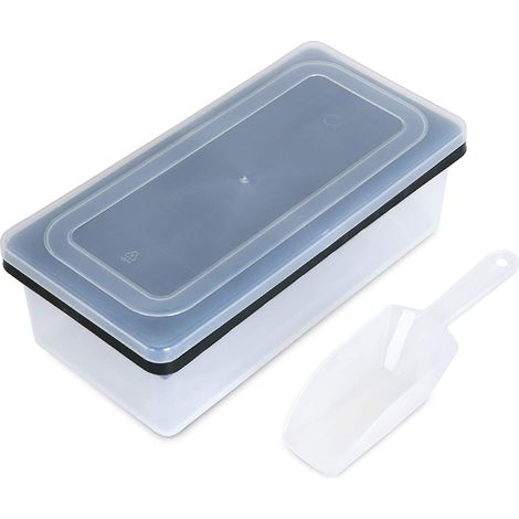 Moule À Glace En Silicone - 44 Compartiments - Avec Bac De Stockage Et Cuillère - Pour Congélateur - Noir (1/5)