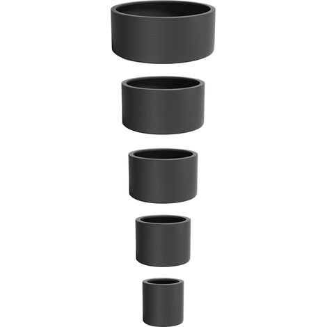 Adezz CIRCUM Standard Pflanzgefäß Fiberglas Pflanzkübel Blumenkübel schwarz