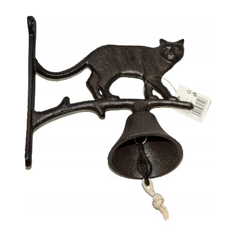Campana de hierro fundido con un gato (1/5)