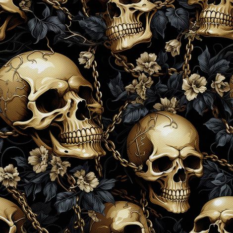 Tela decorativa para exteriores Oxford - Motivo de calavera I DX4003 (1/5)