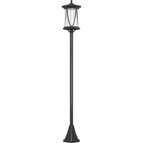 Lámpara solar de jardín LED negra ABS 17 x 17 x 127 cm HOMVRA (1/5)