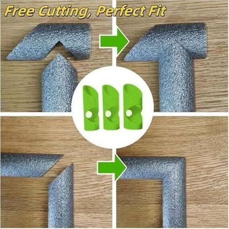 3PC Outil De Coupe De Mousse D'isolation Pour Tuyau verte, Coupe De Tuyau En Mousse, Guide De Coupe De Tuyaux, Outil De Clip Tuyau (1/4)