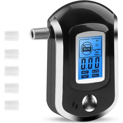 Mini etilometro, tester di alcol digitale con schermo LCD, dispositivo di rilevamento dell'alcol per l'equipaggiamento della polizia stradale per gatti - Crezuo