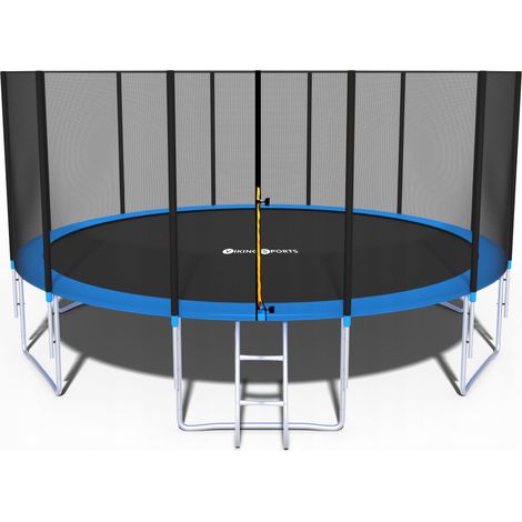 Trampolín - azul - 465 cm - con red y escalera - hasta 180 KG