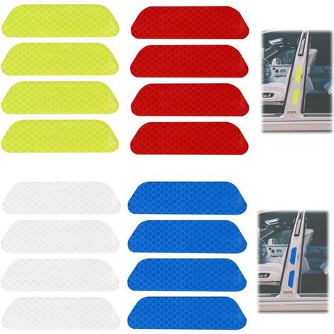 16 adesivi riflettenti per auto, adesivi di avvertimento anticollisione riflettenti (rosso, bianco, blu, giallo) (1/5)
