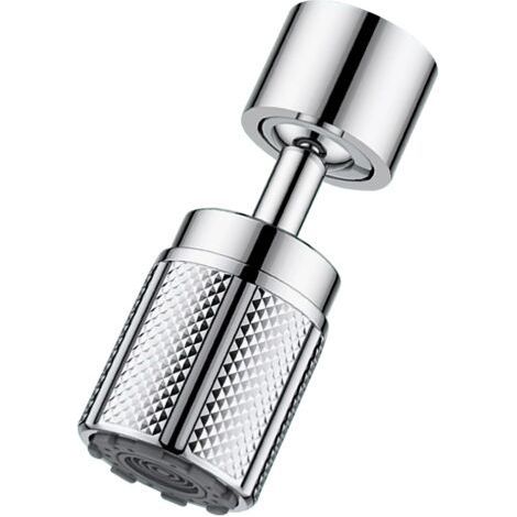 Embout Robinet Cuisine Chromé 360°, Economiseur d'eau pour robinet à 3 modes de pulvérisation, 6 adaptateurs pour robinets avec filetages de taille M20, M22, M24, G1/2, F20, F22, F24 (1/4)
