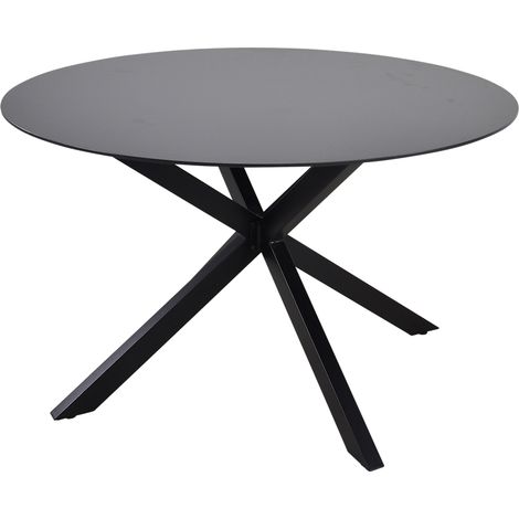 Tisch Crest, Alu-Gestell Ø 120x71 cm schwarz