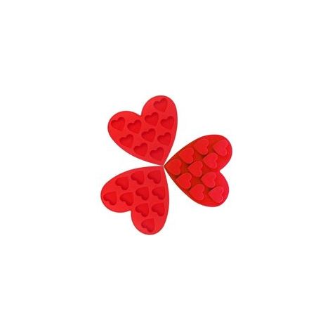 Set di 3 stampi in silicone antiaderenti a forma di cuore per cioccolatini, ideali per preparare torte, praline, caramelle gommose, gelatine e muffin - Crezuo (1/4)