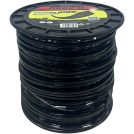 Fil de débroussailleuse - Fil nylon de coupe - Monofil section carré ø3mm x 144 mètres - Dark Q - Bobine