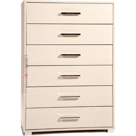 Cassettiera in legno con 6 cassetti 81x118h cm Olmo (1/2)