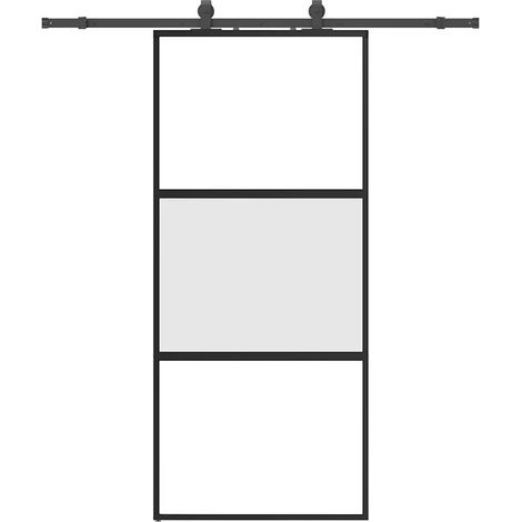 Maison Exclusive - Schiebetür mit Beschlag Schwarz 90x205 cm Hart