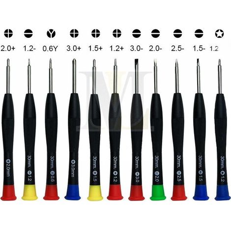 Lot de 11 mini tournevis cruciformes à fente magnétique pour montres, lunettes, bijoux, ordinateurs, ordinateurs portables, appareils électroniques de précision (1/5)