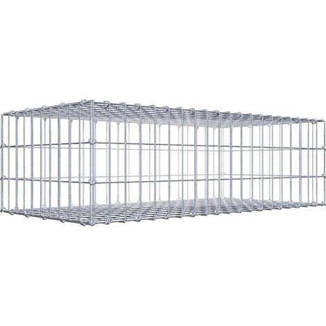 Gabiondeco - Gabion 100 cm x 30 cm x 50 cm (L x H x P). mailles 5 x 10 cm. Fermeture par anneaux en c - Made in Germany (1/5)