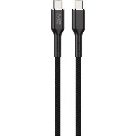 Câble USB-C vers USB-C M2 TEC, PD 60W 3A 1M, fils tressés, noir. (1/2)