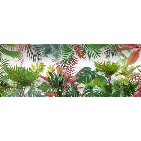 Tableau déco monstera et tropiques 80x30cm – Impression UVgel haute définition – Finition toile intissé premium – Résistant aux UV – Hxadeco (1/5)