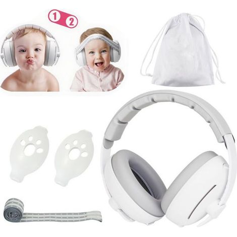 Casque Anti Bruit Bébé - Réduction 25 dB - ABS + Mousse - Ajustable 3 Positions - Pour Enfants 3 à 48 Mois - 1 Pièce (1/5)