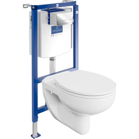 VILLEROY&BOCH WC Set mit Vorwandelement, Wand-WC und Spülknopf (1/5)
