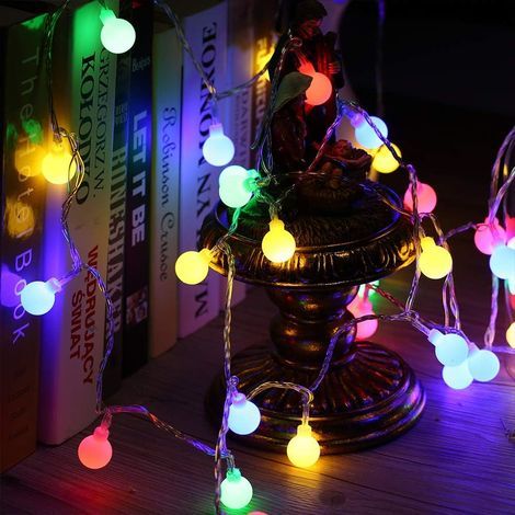 Luci natalizie da esterno, 10 m, 100 LED, spina inclusa, 8 modalità, impermeabili, multicolore, per decorazioni interne (camera da letto, giardino, Natale, matrimoni) (1/5)