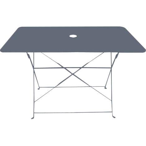 Chalet & Jardin – Table de jardin pliante Bistro en acier époxy – Dimensions 110x70x72 cm – Légère et facile à déplacer – Coloris gris moderne (1/4)