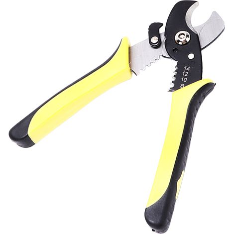 Multifunktionale Abisolierzange mit ergonomischem Design, gefertigt aus hochhartem und langlebigem Kohlenstoffstahl, inklusive Zahnradschleif- und Crimpzange. (1/5)