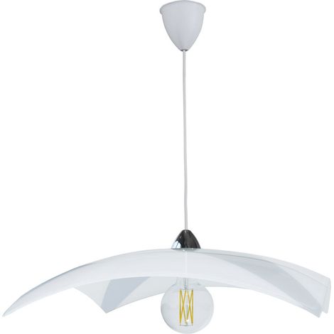 Sospensione 50X50 1xE27 Montatura Cromo-Bianco Vetro Lastra Bianco E-Energy Valentina (1/2)