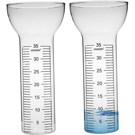 Tube de Remplacement de pluviomètre en Verre résistant au Gel, 2 pièces, pluviomètre Ouvert en Forme d'entonnoir 35mm avec Marques claires pour Jardin Cour (1/5)