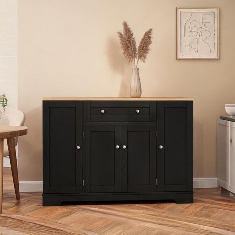 Buffet coloris noir en MDF 54,3 x 15,8 x 33,5 cm (1/5)