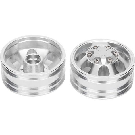 Jantes et moyeux avant/arrière à 7 rayons pour remorque RC Tamiya 1/14 - Roues complètes pour camion tracteur (1/5)