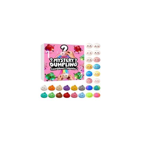 Calendrier de l'Avent Squishy Dumpling Mystery, boîte mystère de 24 ou 8 Squishies surprises aléatoires pour soulager l'anxiété des mains