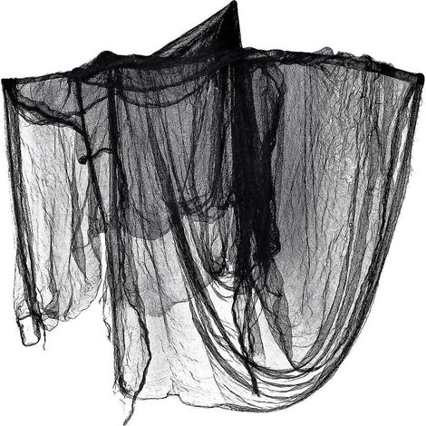 Sang Stained Creepy Gauze suspendu, effrayant Drape filet, pour la maison hantée barre décoration de fête,Noir (1/4)
