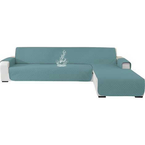 Ystyle Housse De Canapé d'angle 2 Places, Housse De Canapé Angle Gauche/Droit Universel Réversible, Protege Canape Angle Impermeable, Couvre Canapé d'angle Antidérapante (210cm, Bleu Clair) (1/5)