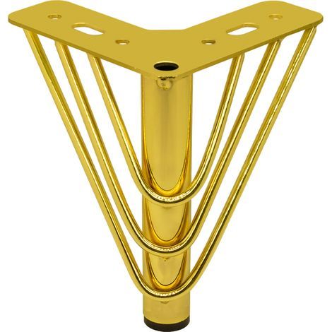 Four gold-plated metal furniture legs, 18cm coffee table legs, elegant and modern sofa legs. (1/5)
