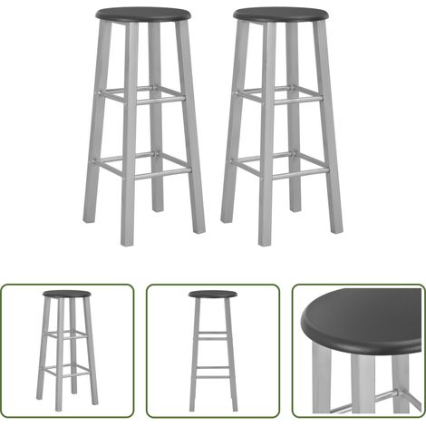Tabouret de bar moderne - Tabourets de bar lot de 2 argenté MDF (1/5)